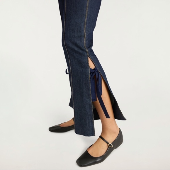 CINQ A SEPT Lou Side-Split Cropped Denim High Rise Jeans Indigo Blue Size 2 NEW - Picture 6 of 14